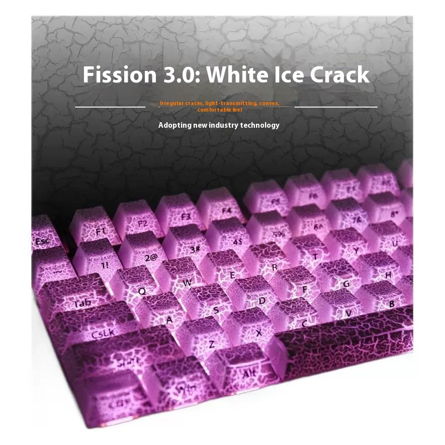 White Fission Side Carving Transparent Keycap